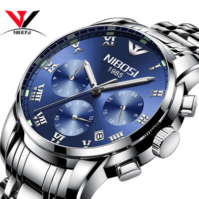 

NIBOSI Quartz Wristwatch Male Luxury Brand New Watch Chronograph Watches Fashion Leather Men Watches Relogio Masculino Saat