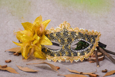 

FANLUS Masquerade Mask for Women Mardi Gras Mask with Flower White Lace hollow out princess mask