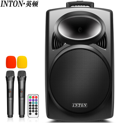 

INTON T7 12-дюймовый квадратный танцевальный звук Bluetooth-бары на открытом воздухе портативный аудио сабвуфер с мощным микрофонным усилителем