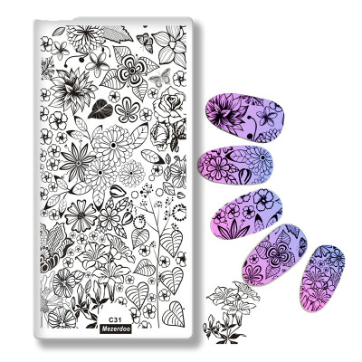 

Flowers Leaf Pattern Nail Stamping Plates Butterfly Image Stamping Printing Nail Art Templates DIY Manicure Stamp Tools 126cm