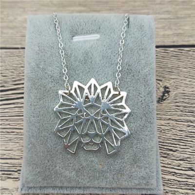 

New Origami Lion Head Necklace Lion Head Charm Female Male Gift Necklace Fashion Women Jewellery Geometric Jewellery