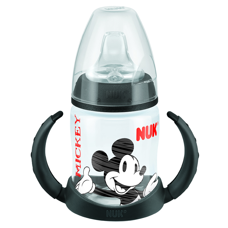 

NUK wide-caliber PP dual-use drinking duckbill cup baby child baby drinking cup 150ml with pacifier can be used as a bottle Mickey black pattern random Germany imported