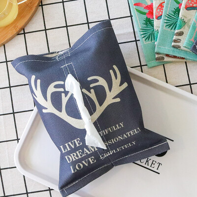 

Yuan Yuan pumping paper bag creative fabric cotton linen towel set living room dining room fabric decoration car paper towel bag tissue box antlers