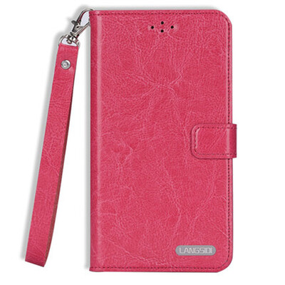 

Genuine Leather flip Case For Samsung S6 S7 S8 Plus Note 8 Oil wax Leather buckle Phone Cover lanyard desgin