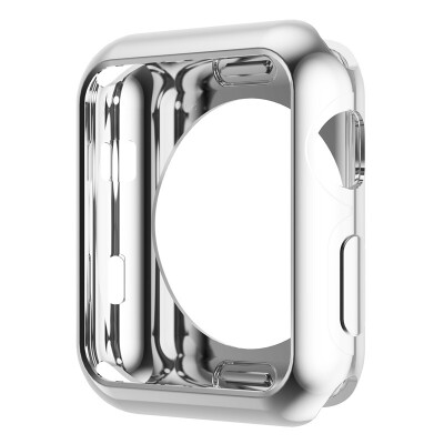 

BIAZE Apple Watch iwatch Plating Cover Frame All Inclusive Drop Soft Shell for apple watch32 Universal 38mm-JK349 Silver