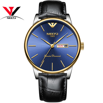 

Saat NIBOSI Business Ultra Thin Mens Watches 2018 Top Brand Luxury Quartz Stainless Steel Watches Men Fashion Calendar Date Week