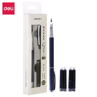 

Deli deli pen-style brush soft pen small pen can add ink adult beginner students with calligraphy pen squat blue 74294