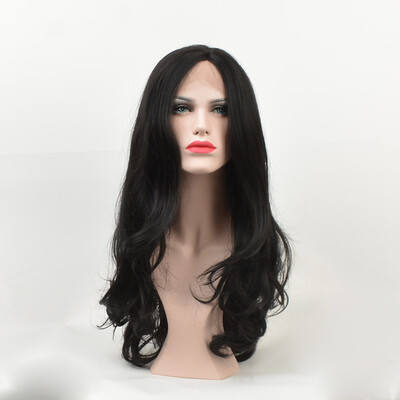 

QianBaiHui Womens Wig Lace Front Wigs Natural Black Heat Resistant Synthetic Hair Wigs Fashion Full Wigs with Free Wig Cap