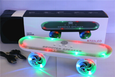 

New Idea With Lights Outdoor Scooter Wireless Bluetooth Audio Card Speakers BT03LED Subwoofer