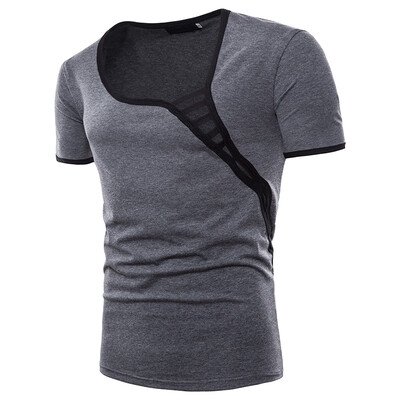 

Summer Mens Irregular Casual Short Sleeve T Shirt Tops