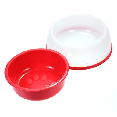 

Thousand feathers Soleil pet supplies dog pot dog bowl cat pot cat bowl can be stacked drinking water feeding combination bowl large random color