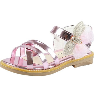 

2018 New Summer Children Sandals Girls Shoes Fashion Crisscross Girls Sandals Kids PU Leather Shoes Girls Princess Flat Shoes