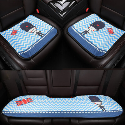 

Purple wind chime car seat three-piece summer cute cartoon car seat small square pad front row single four seasons universal non-slip office seat cushion KA 3 piece set - guard