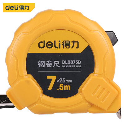 

Deli deli 75 m steel tape measure box scale telescopic ruler meter metric 75m25mm DL9075B
