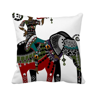 

Elephant Trekking China Minority Dressing Square Throw Pillow Insert Cushion Cover Home Sofa Decor Gift