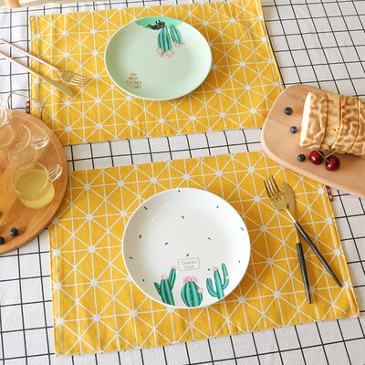 

Yuan Yuan Fabric Placemat Thicken Double-sided Double-layer Plate Bowl Mat Anti-scalding Insulation Pad Western Pad Suhe Single Sheet