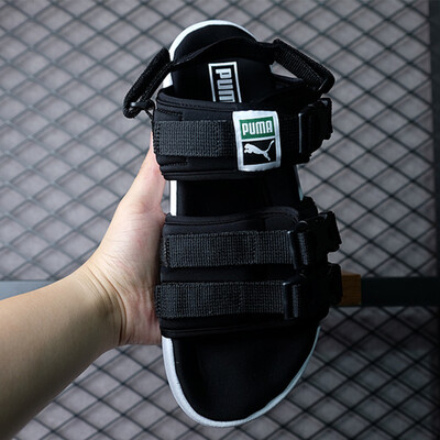 

2018 Puma Leadcat YLM Velcro Lock Мужчины и женщины Спортивные сандалии Черные и белые спортивные повседневные ботинки