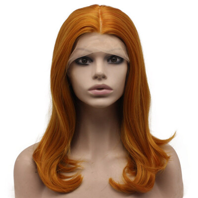 

Should Length Reddish blonde Lace Front Wig Synthetic