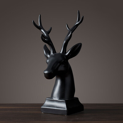 

Bei Hanmei BHM white deer head ornaments crafts home living room TV cabinet porch decorations