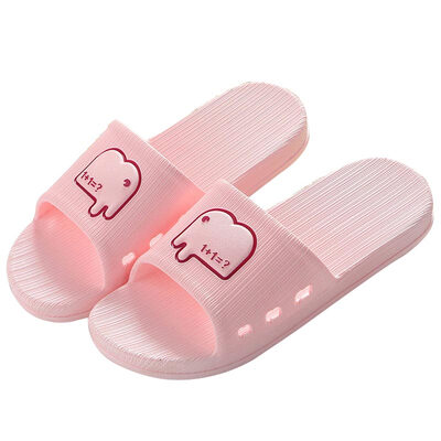 

Lovers couple bathroom slippers cute elephant bath plastic soft bottom sandals pink 3839 LJ89-88