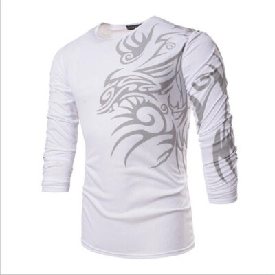 

Foreign trade wholesale fashion style tattoo T-shirt long sleeve t-shirt men fall fashion goods special