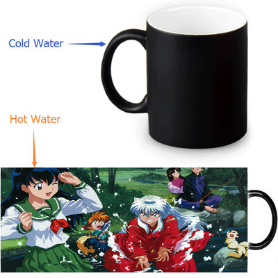 

Inuyasha 350ml/12oz Heat Reveal Mug Color Change Coffee Cup Sensitive Morphing Mugs Magic Mug Milk Tea Cups