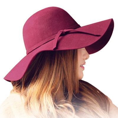 

Осень зима Летняя мода fedoras vintage pure Women's Beach Солнце шляпа женские волны большой красные sunbonnet fedoras lady sun hat
