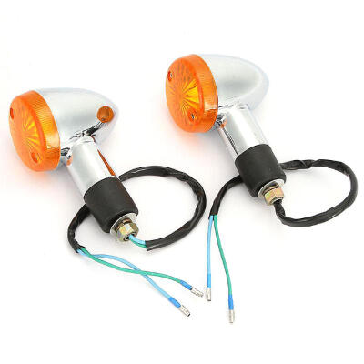 

2PCS Motorcycle Universal Turn Signals Bulbs Amber Lens Chrome Front Rear Lights For Harley Honda Suzuki Kawasaki Yamaha Triumph D