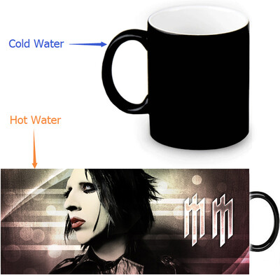 

Marilyn Manson 350ml/12oz Heat Reveal Mug Color Change Coffee Cup Sensitive Morphing Mugs Magic Mug Milk Tea Cups