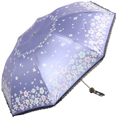 

【Jingdong supermarket】 paradise umbrella black polyester color plastic folding umbrella umbrella UV umbrella sun umbrella 33138E spring pleasant lake green