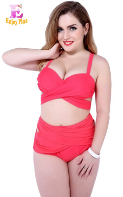 

3XL 4XL 5XL plus size chest 90-124cm new summer swimsuit women bikini 2018 push up plus size sexy swimwear set high waist