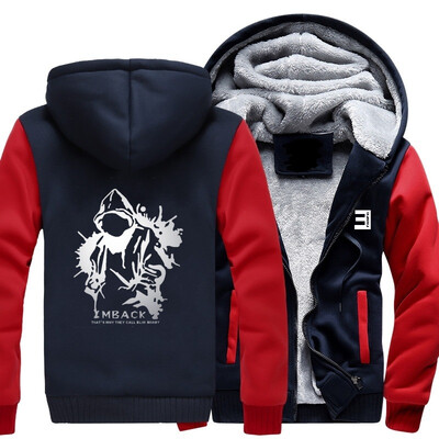 

2018 New USA SIZE Men Winter Autumn Hoodies MBACK BLIN BHADY pattern Fleece Coat Baseball Uniform Sportswear Jacket wool