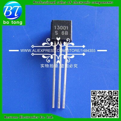 

Free Shipping 100PCS 13001 MJE13001 TO-92 600V 0.2A NPN Transistor