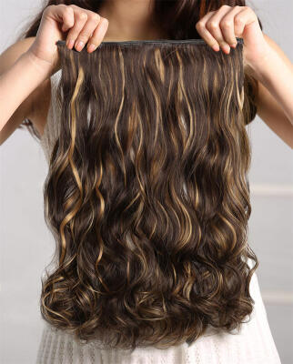 

Rhyme 24" Mixed Color Curly Layered One Piece 5 Clips Clip inon Hair Extensions Hairpieces for GirlsWoman