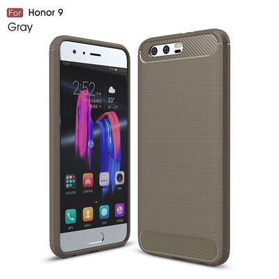 

Углеродного волокна матовый Силикон чехол на huawei honor 9 хуавей хонор 9 (5.15дюймов) случае прочная Броня чехлы бампер чехла