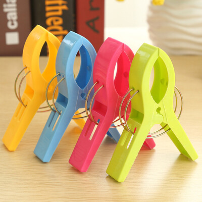 

ETCONY Extra large plastic clip 4 Pack windproof drying clip clothing clip towel hat pants quilt clip random color YTL-646