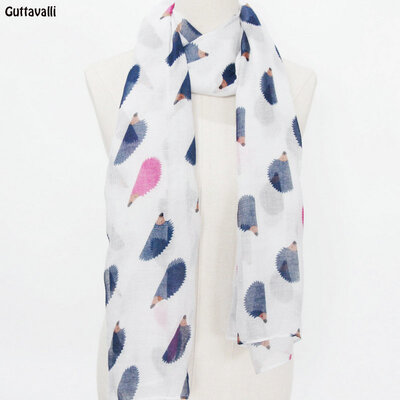 

Guttavalli Women Fashion Hedgehog Long Shawl Vintage Winter Female Hedgepig Autumn Scarf Bohemia Chevron Animals Striped Scarves