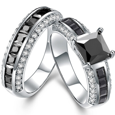 

New Hot selling 2 In 1 Fashion Ladys 10KT white Gold Plated weeding&party Ring Size45678910 R0168