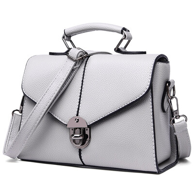 

POLO ladies shoulder bag simple handbag metal lock diagonal bag ZY340P241J gray
