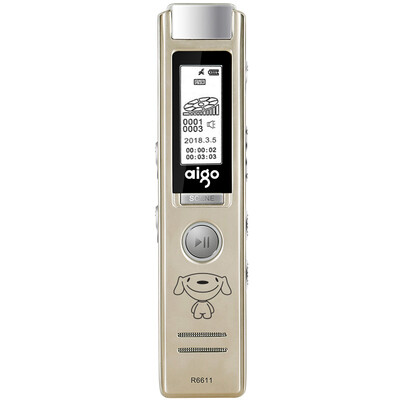 

JD&aigo aigo R6611 recorder 8Gprofessional micro-HD remote MP3 player learning&conference interviewChampagne Gold