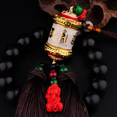 

Snowland impression car pendant car accessories Detian Buddhist alloy prayer wheel rearview mirror prayer wheel pendant