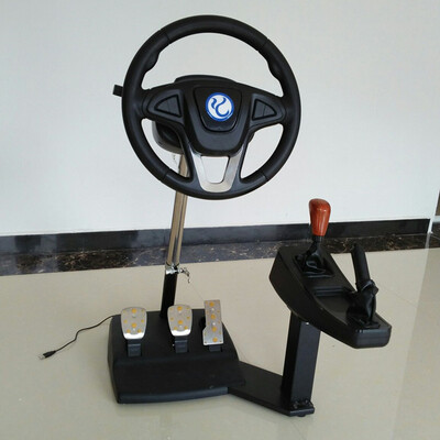 

Computer game steering wheel car driving simulator training aircraft test drive school automobile race video software