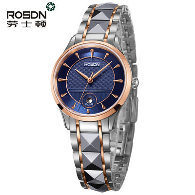 

luxury brand ROSDN lovers watches Women Wrist Watch Men couple Quartz Watch Stainless steel waterproof clock relogio masculino