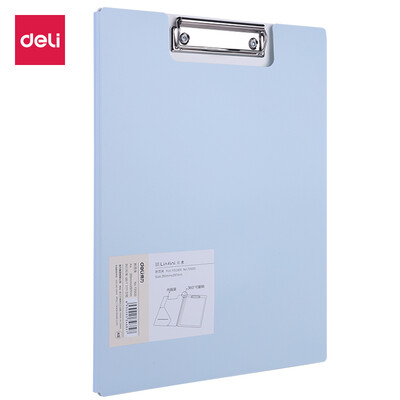 

Deli deli music series A4 vertical folding board clip practical meeting folder blue 72500