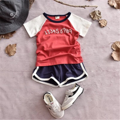 

Boys Summer Sets TopsPants Children Clothing Short Sleeve Tracksuit for Boys Sport Suits Cartoon Costume For Kids Clothes