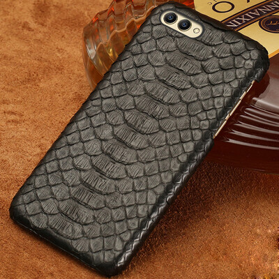 

Genuine Leather Phone Case For HUAWEI V10 Case Natural Python Skin For P10 P20 Pro P Smart Back Cover