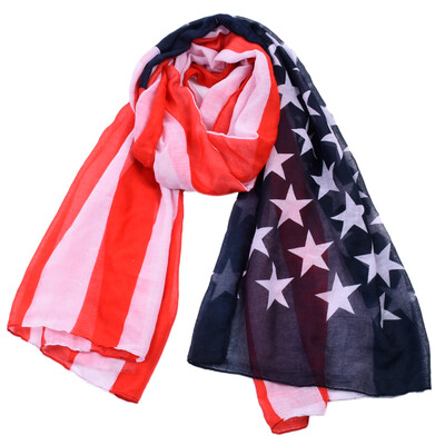 

Jeouly long scarf voile American flag Vintage USA scarves women cachecol marcas foulard sunscreen shawls Hijab Girls for ring