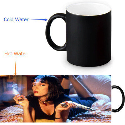 

Pulp Fiction 350ml12oz Heat Reveal Mug Color Change Coffee Cup Sensitive Morphing Mugs Magic Mug Milk Tea Cups