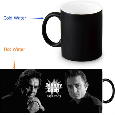 

Johnny Cash Morphing Mug Color Change Tea Cup Magic Milk Coffee Mug