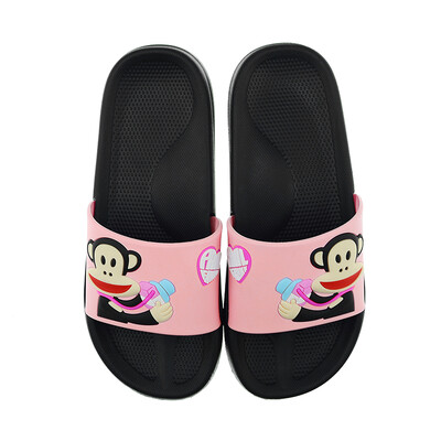 

PaulFrank big mouth monkey slippers men&women couple models fashion outdoor beach shoes soft bottom bathing PF637 pink 41